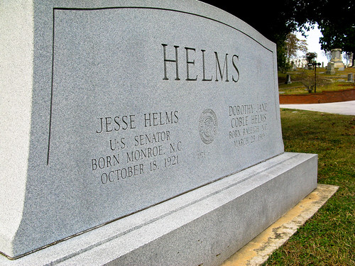 I guess Jesse Helms now gets to use his headstone.