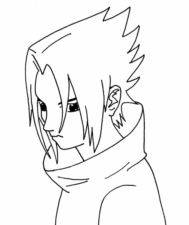 sasuke para colorir  Dibujos de naruto faciles, Cómo dibujar