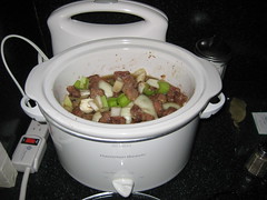 Broth Added to Slow Cooker