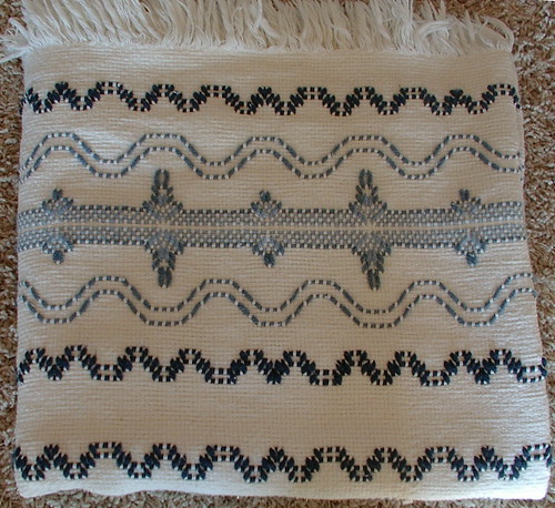 close up Swedish weave blanket
