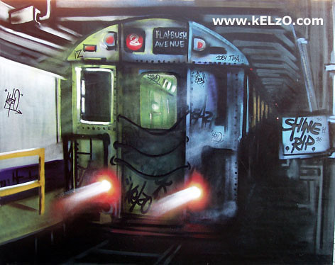 new york city subway. 5ft x 4ft canvas with NYC New