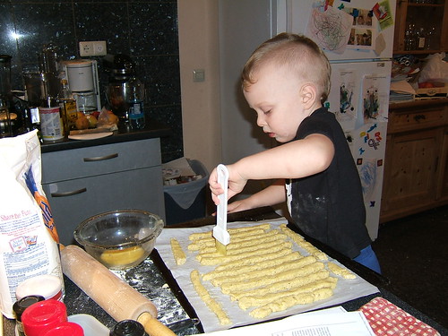 Max making breadsticks