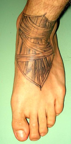 anatomy tattoo. Foot tendon anatomical tattoo