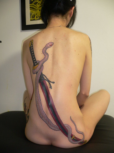 Label: Snake and Samurai Tattoo