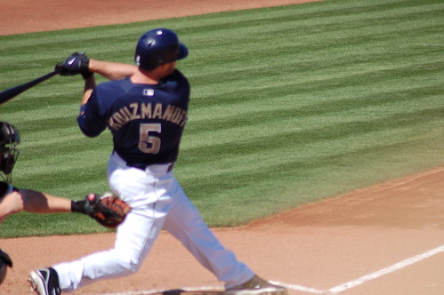 Padres third baseman Kevin Kouzmanoff homers off White Sox right-hander Jose Contreras