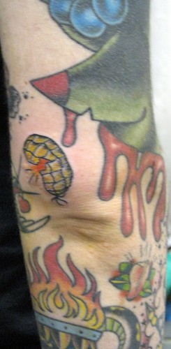 Elbow Tattoo of Peanut by 