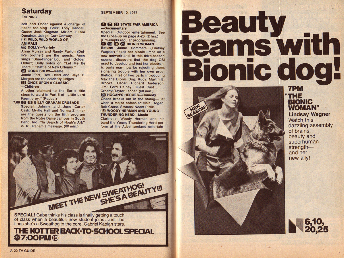 The Essential TV Guide Fall Previews of the 80s, Part 3: 1977! Yeah, I know  that makes no sense… | Branded in the 80s