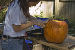 Betsy Carving The Pumpkin