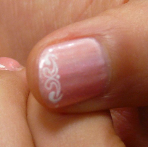 nails art design. Metallice Pink Nail Art Design