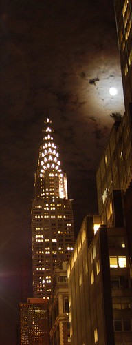 Chrysler Building and Moon