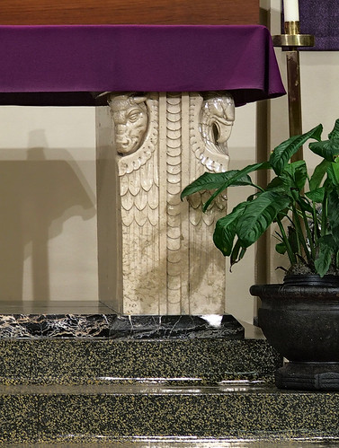 Saint Mary Magdalen Roman Catholic Church, in Saint Louis, Missouri, USA - altar detail.jpg