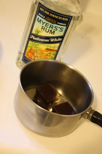 Melting Chocolate with rum