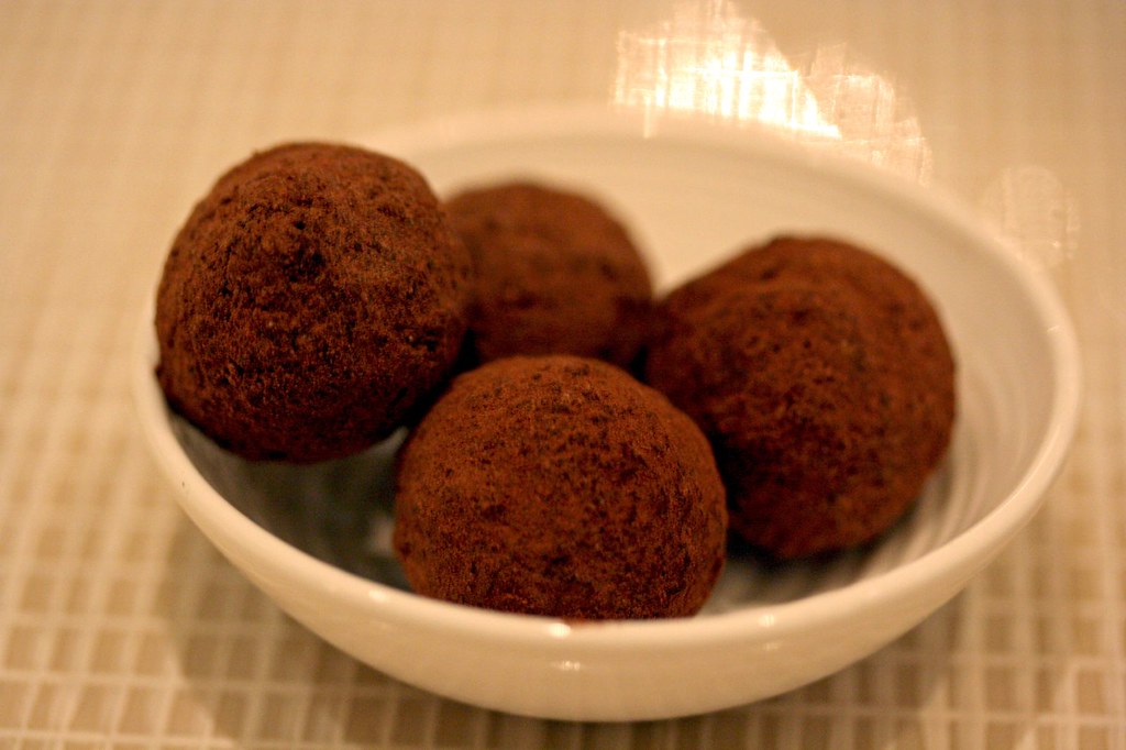 A plate of Chocolate truffles