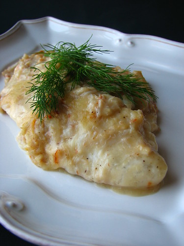 Tilapia with Parmesan Crab Sauce