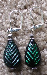 Glass leaf earrings