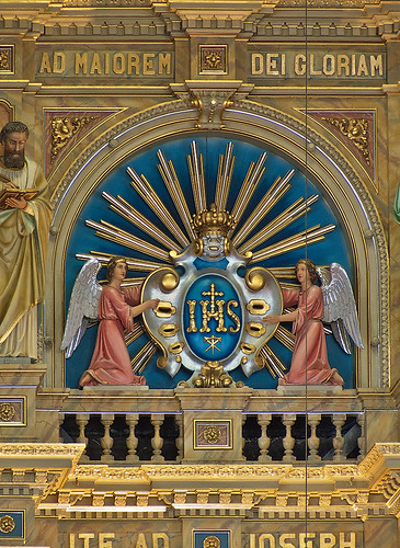Saint Joseph Shrine, in Saint Louis, Missouri, USA - high altar detail IHS