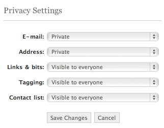 Veer: Privacy Settings