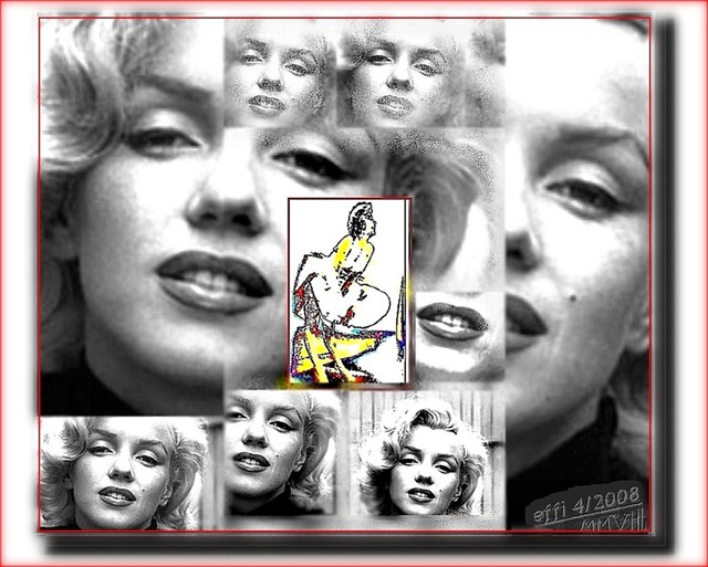 Wallpaper _M_M_ Marilyn Monroe Collage _ Mosaic _ warholized by eagle1effi