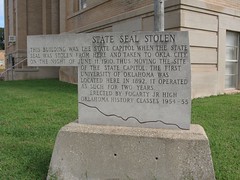 State Seal Stolen - First State Capitol - Guthrie, OK