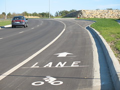 Bicycle lane, similar to those proposed for Gladstone