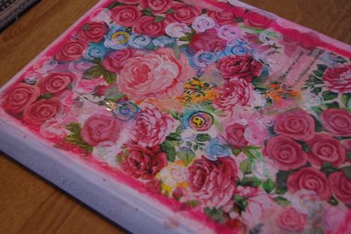 Altered book cover with roses