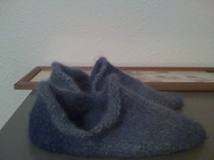Felted Slippers: Drying