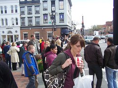 People at M St. and Wisconsin Avenue in Georgetown