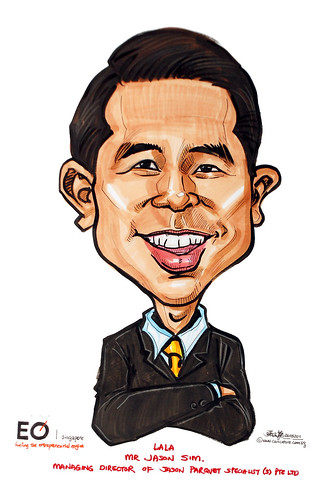 Jason Sim caricature for EO Singapore