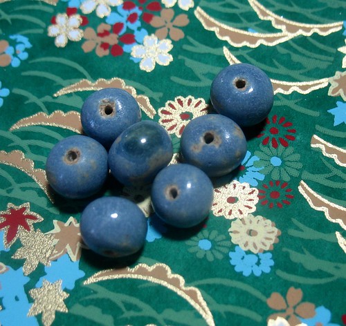 World-Weary Blue Handmade Ceramic Beads