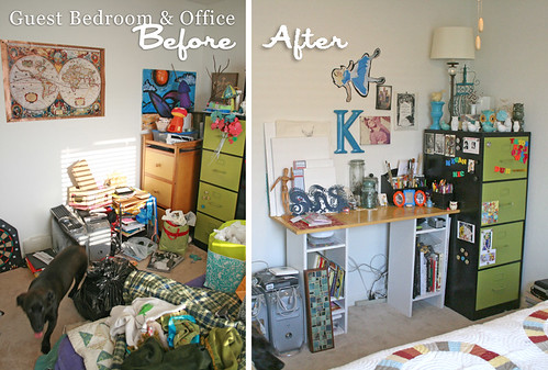 before and after Art Studio Guest Bedroom