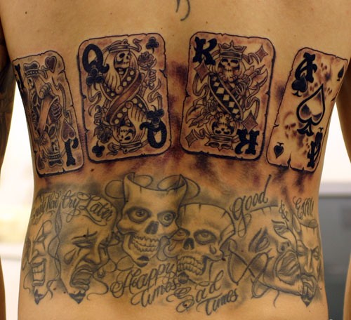 cards Tattoo by The Tattoo Studio. Tattooed at The Tattoo Studio, Crayford