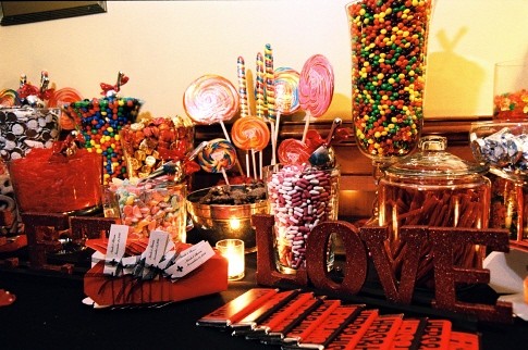multicolored candy buffet