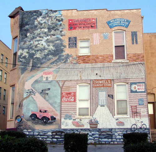 Old fading Shelbyville Mural