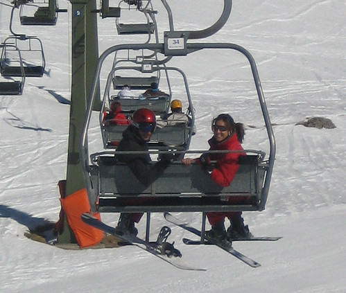 Julio and Elsa on the ski lift