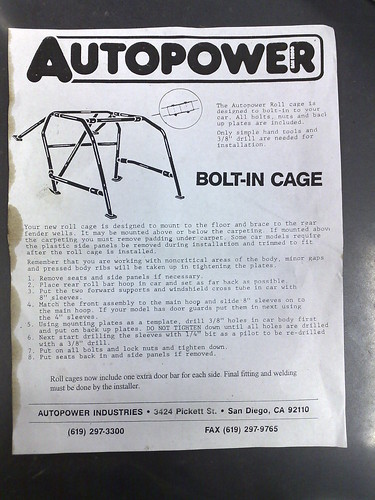 Roll cage instructions