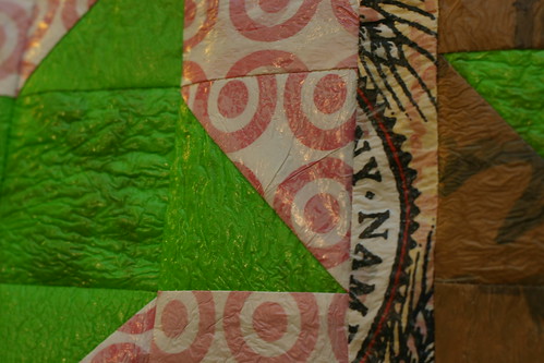 quilted plastic bag, detail