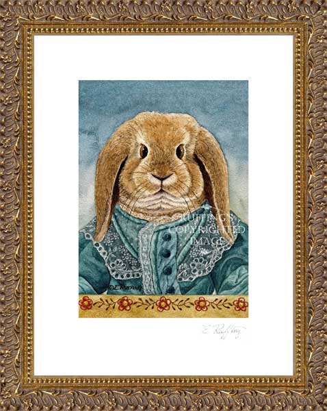 Maltilda the Lop Rabbit by Elizabeth Ruffing Print Framed