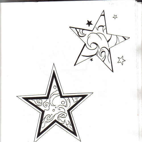 star outline tattoo. Star outline
