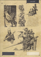 Cry Havoc Page 1 - A selection of the many drawings produced for Rackham Miniatures. Shown here in their magazine “Cry Havoc”, the brief called for dark, gritty characters shown in great detail.