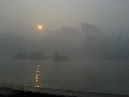 Sunrise in the Padma river