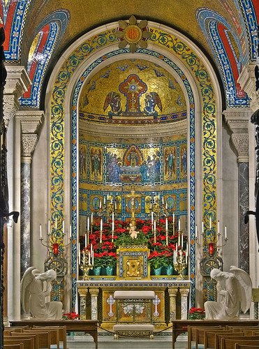 Cathedral Basilica of Saint Louis, in Saint Louis, Missouri, USA - Blessed Sacrament Chapel, decorated for Christmas