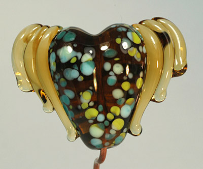 Winged Heart - BlueBetween Handmade Lampwork Glass Bead