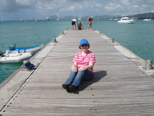 Naomi on the dock in St. Anne, Martinique