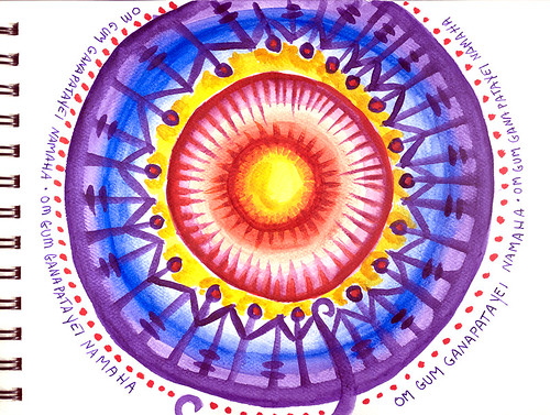 Mandala with Sanskrit Healing Mantra