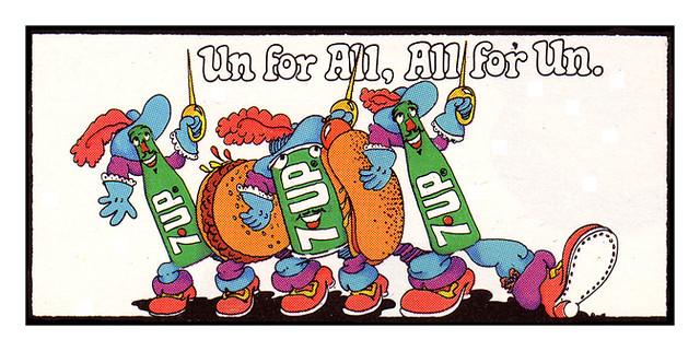 7Up_Un for All, All for Un_vintage UnCola billboard poster signed by Pat Dypold