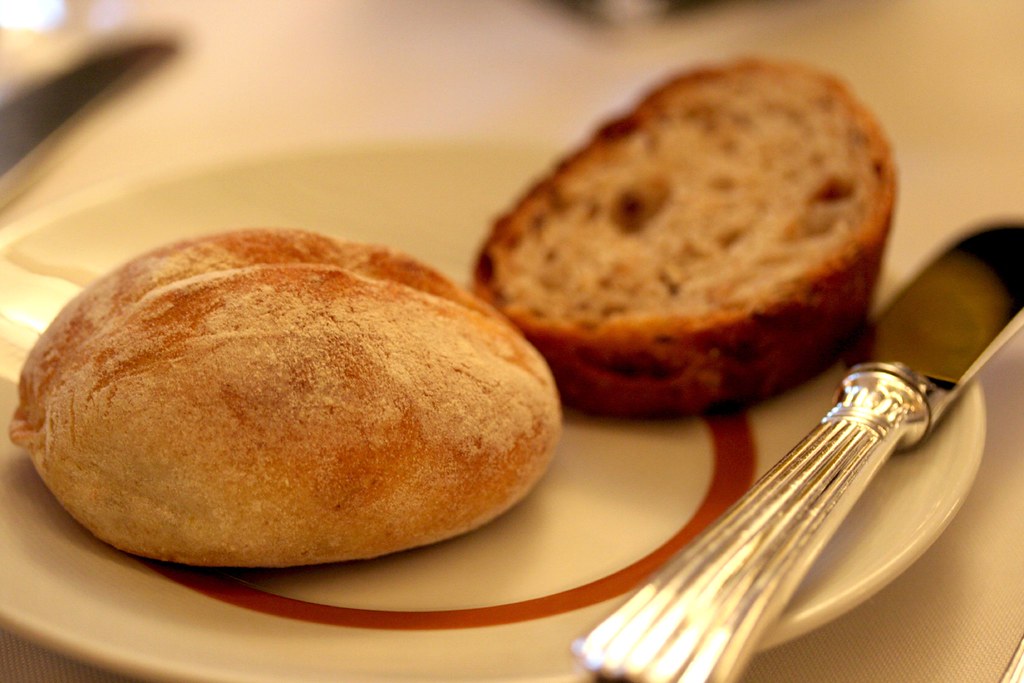 Plain Roll & A Slice of Pumpkin Bread