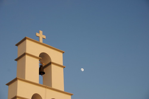 Church bell-tower, near Megalochori, Santorini, June 2008.