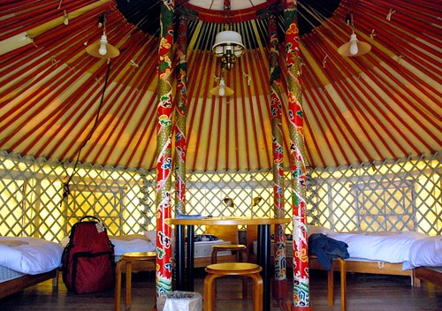 the interior of our yurt, naoshima
