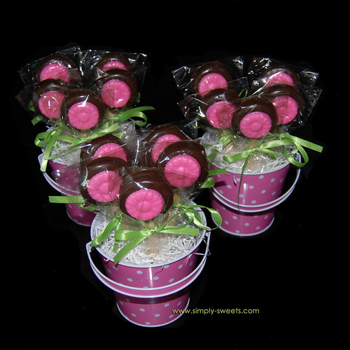 pink chocolate dipped oreo flower pot more photos