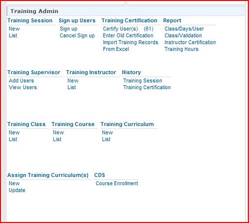 Screenshot of Training Administrator area on FirstPage
